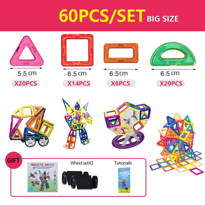 Stained Glass Magnetic Tile Building Blocks - Children's Educational Toy Set for Creative Play