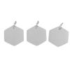 10Pcs/Lot  High Quality Polished Stainless Steel Hexagon Shape Pendant Charms Suitable for Bracelet Necklace DIY Jewelry Making