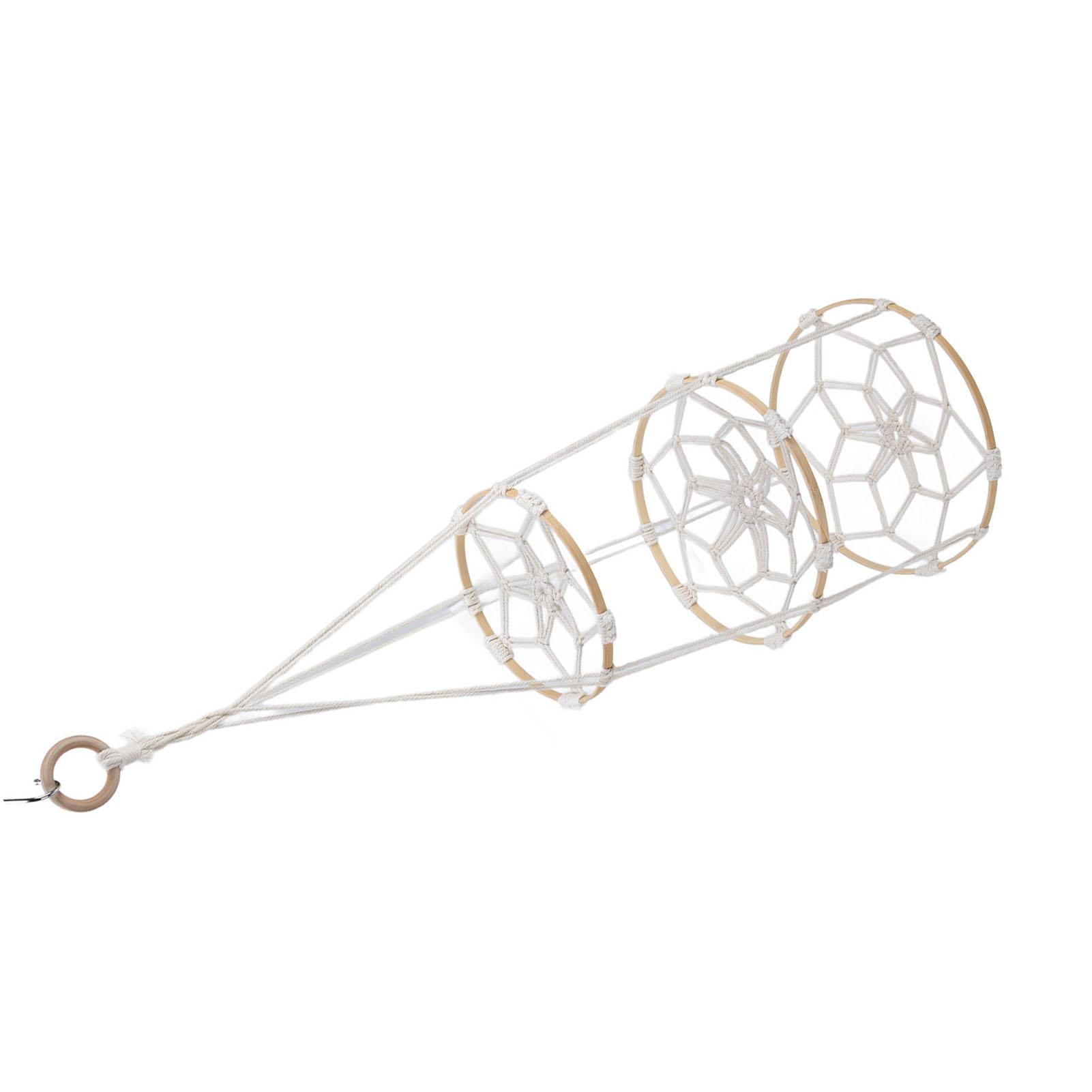 Многослойная подвесная корзина для хранения, инновационная плетеная из хлопковой веревки бамбуковая сетчатая сумка для дома