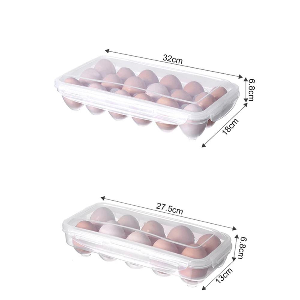 Fresh Preservation Egg Tray with Lid Fridge Egg Organizer Portable Egg Drop Rack  Kitchen