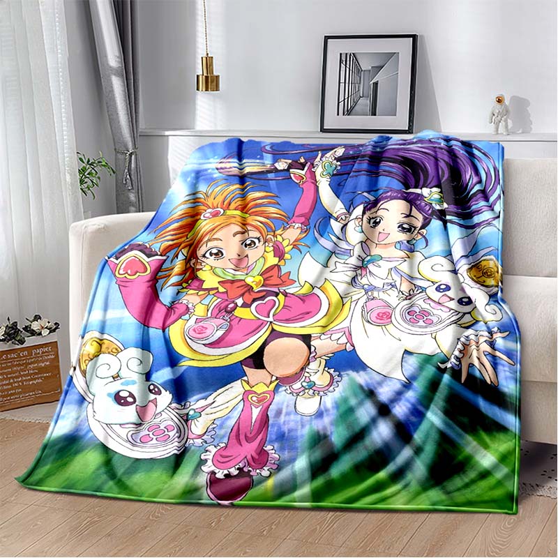 This 3D printed Pretty Cure soft plush blanket is made of flannel and is suitable for use in living rooms, bedrooms, beds, sofas
