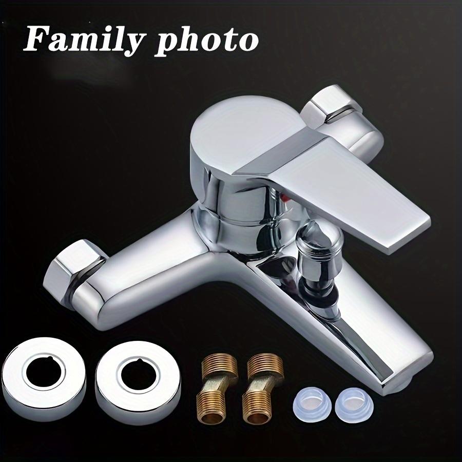 304 Stainless Steel 3-Way Wall-Mounted Bathroom Shower Mixer Tap - Dual Function Temperature Control, Polished Chrome Finish