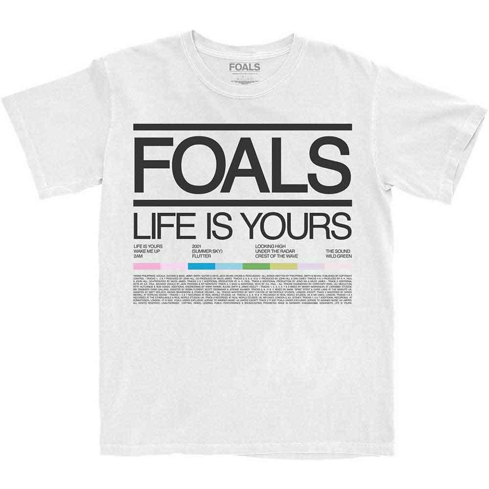 Foals Life Is Yours Song List T-Shirt White New M