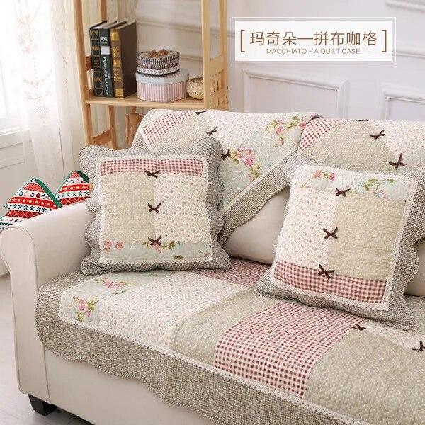 Hot Selling All-season Universal Anti Slip Sofa Mat New Rural Style Cushion Sofa Cover Small Floral Han Style Backrest Towel
