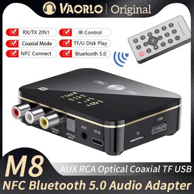 Adapter audio NFC Bluetooth 5.0 3,5 mm AUX RCA Bezprzewodowy odbiornik nadajnik Optyczny/koncentryczny adapter muzyczny do telewizora PC Głośnik samochodowy