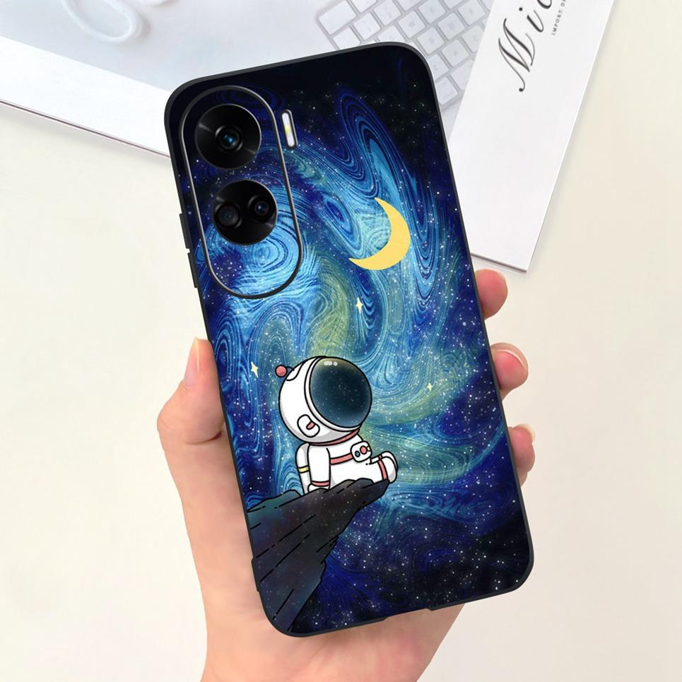 For Funda Honor 90 Lite Case Honor 100 Pro Honor100 5G Back Cover Astronaue Cow Pattern Etui Soft Silicone Huawei Honor90 Lite