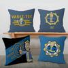 Games V-Vault T-Tec Logo Maple Design Cushion Cover Happy Autumn Harvest Decor Holiday Decorati Pillow Cover