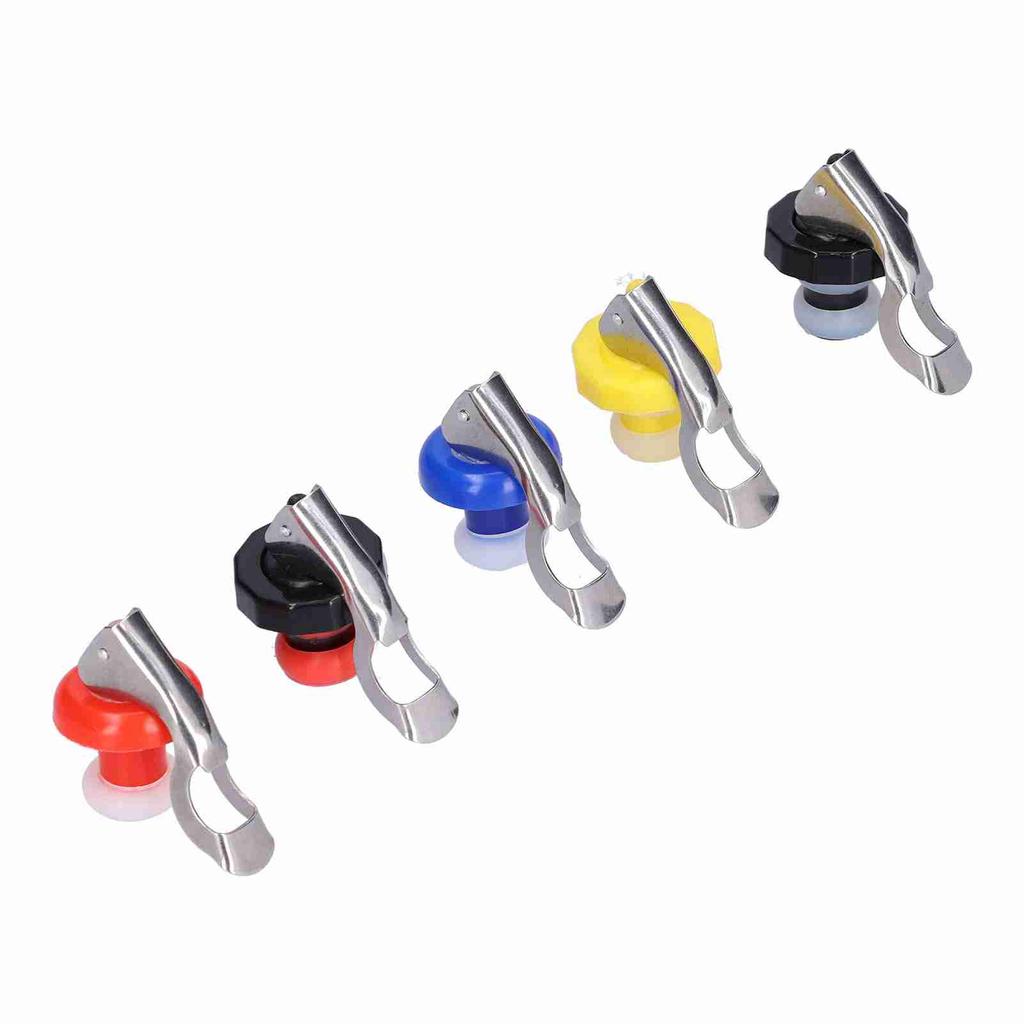 5Pcs Silicone Wine Stopper Portable Manual Vacuum Wine Bottle Plug Cork for Wine Bottle(Single Silicone Double Silicone )