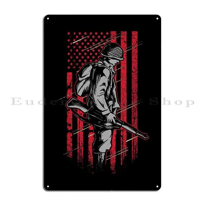 American Soldier Metal Plaque Decoration Decoration Customize Sign Living Room Tin Sign Poster 20x30cm(7.8x11.8inch)