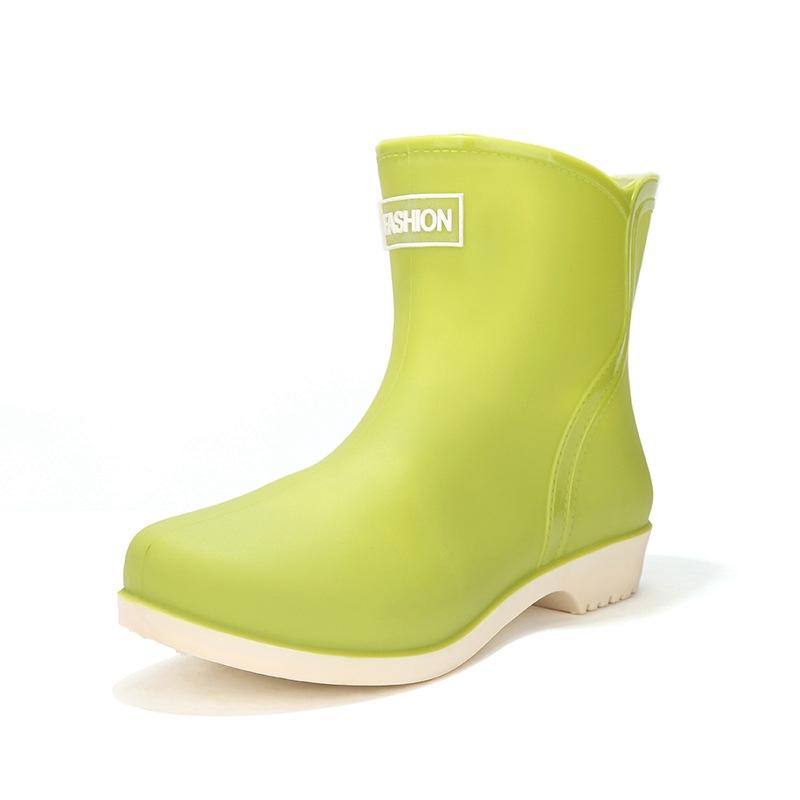Short rain boots women's fashion waterproof shoes non-slip car wash rain shoes women wear rubber shoes women fleece