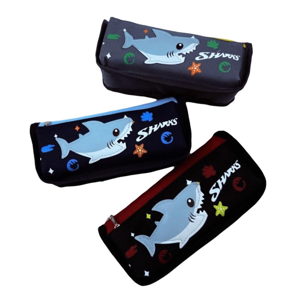 Cartoon Shark Pencil Case Large Capacity Stationery Organizer New Stationery Bag Students