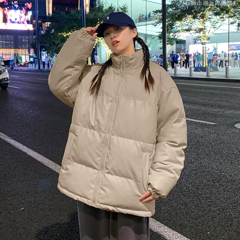 Winter coat men's new stand-up collar cotton-padded clothes thickened men's winter cotton-padded jacket youth leather leather cotton-padded 