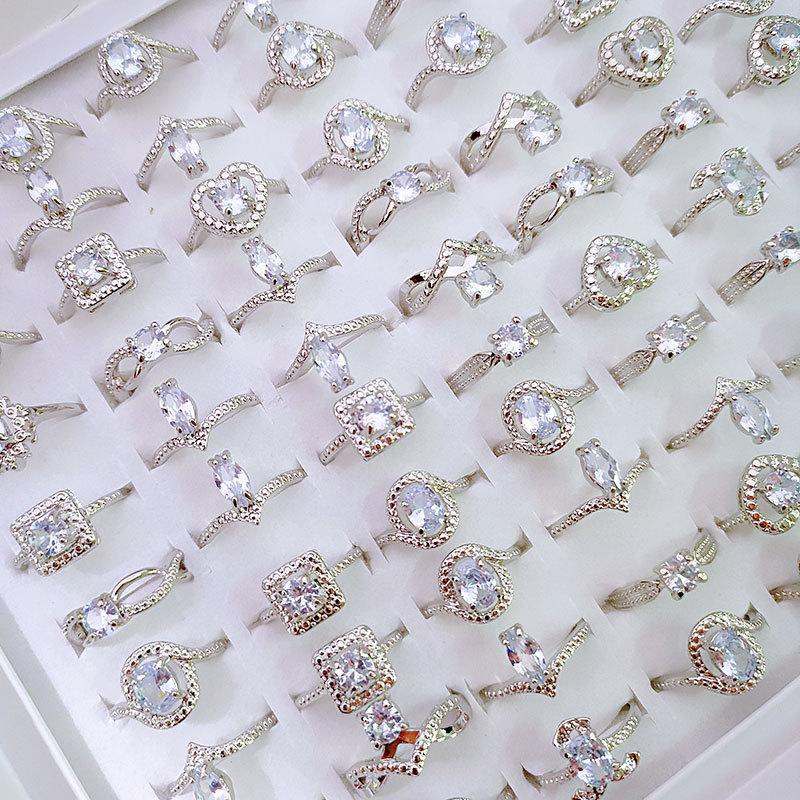 20 stk fire klør krystall zirconia ring mote allsidig fingerring håndsmykker