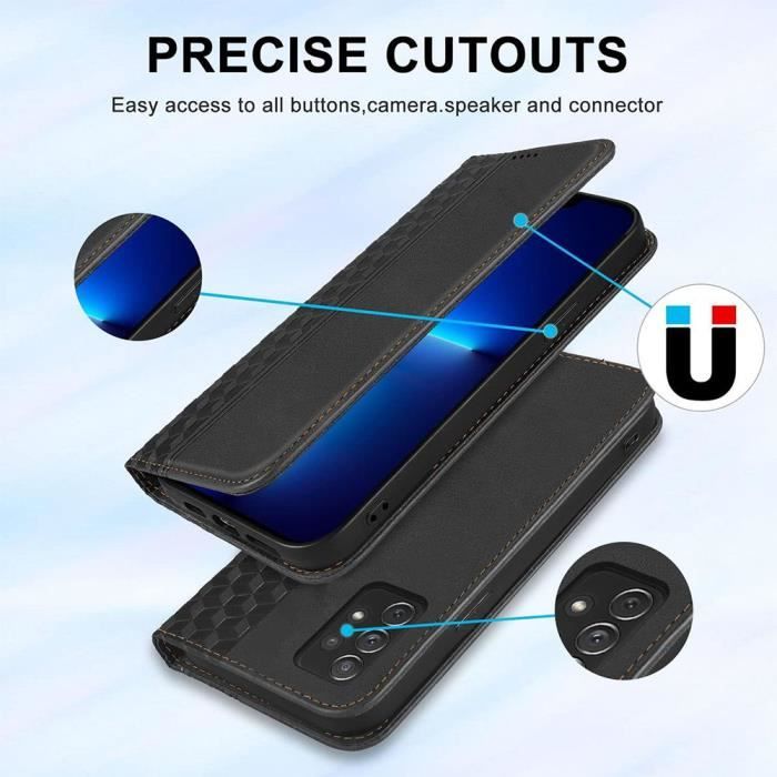 Coque de protection - Samsung - Galaxy S20 FE - Cuir PU Noir - 2 Verres Trempés - Fermeture Magnétique