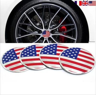 4pcs/lot 56.5mm US America Flag Car Emblem Wheel Center Hub Cap Sticker Aluminum Alloy Wheel Badge Decals