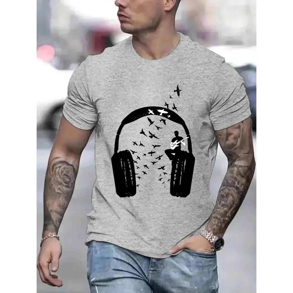 Entspannende DJ Musik T-shirt Männer Kurzarm Neuheit Lustige Kopfhörer T-shirt Vintage Sommer Tops Shirt T T-Shirt O Neck Streetwear