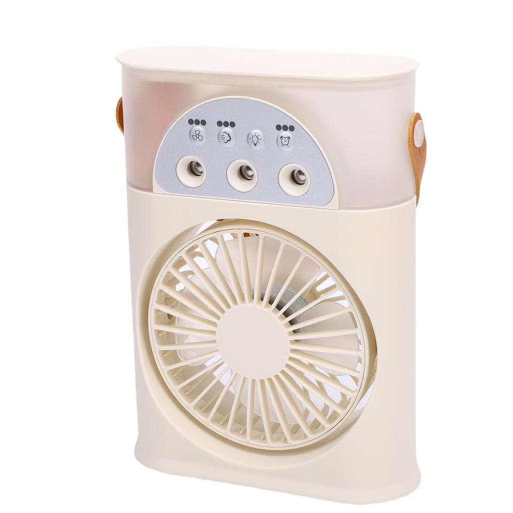 Desktop Cooling Fan USB 3 Holes 3 Speeds Quiet Portable Desktop Air Conditioner with Humidifier Night Light for Home