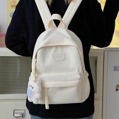 New Large-capacity Solid Color Student Schoolbag, Street Trend, Outdoor Girls Backpack High Value