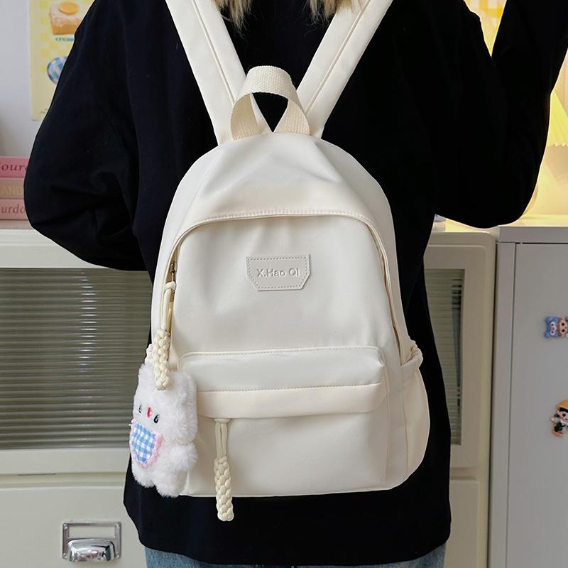 New Large-capacity Solid Color Alphabet Student Schoolbag, Street Trend, Outdoor Girls Backpack High Value