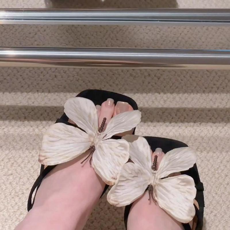 Designer Summers Open Toe Beach Vacation Women Slippers Fashion Slip On Shoes Ladies Elegant Thick Heel Dress Flower Slides