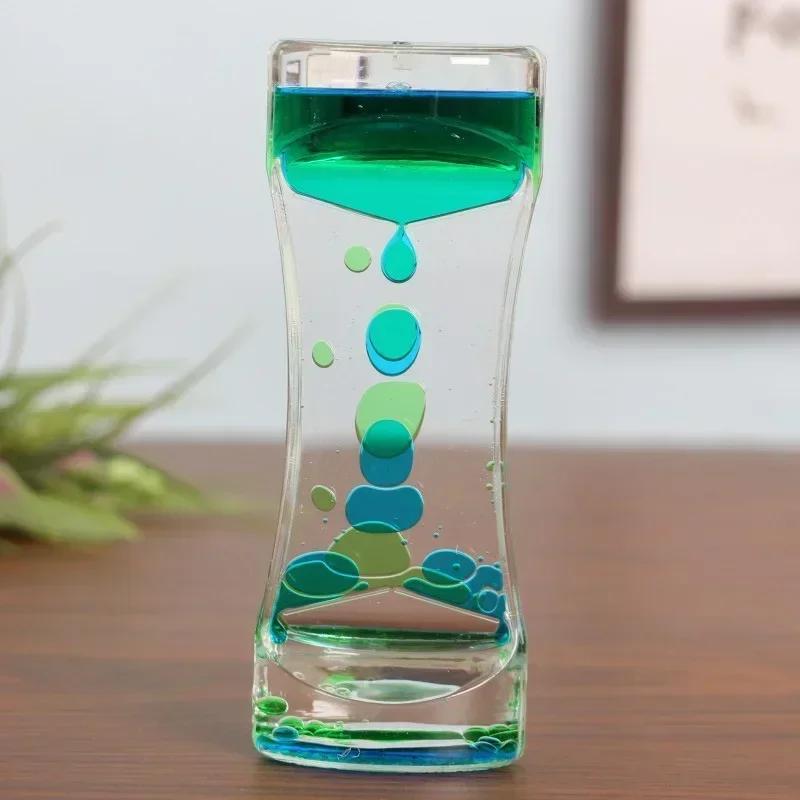 1 Stück Sanduhr Timer Büro Desktop Ornament Bewegung Sensorisches Spielzeug Kinder Erwachsene Stressabbau Gemischte Farbe Flüssigkeitsbewegung Blubber