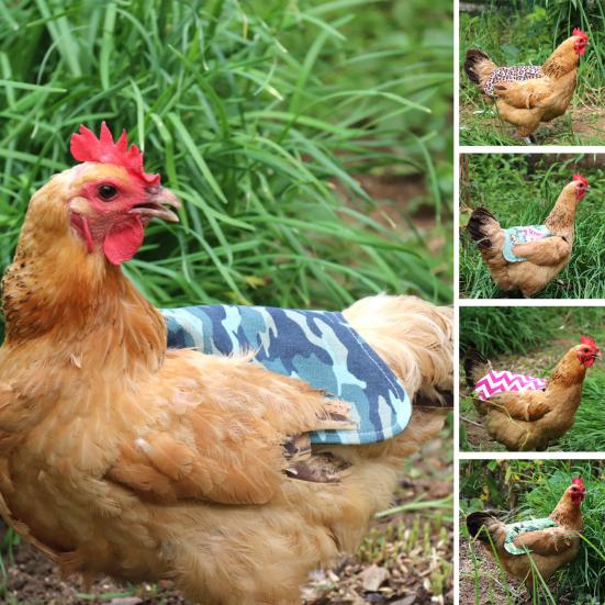 

Saddle Vest Print Pattern Adjustable Multi-Color Feather Growth Hen Apron for Poultry