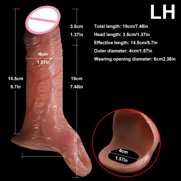 Men's Penis Enlargement Set Wolf Tooth Jj Set Meat Set Sleeve Reuseable Silicone Sex Toys Adult Toys Lock Sperm Ring Sex Toys