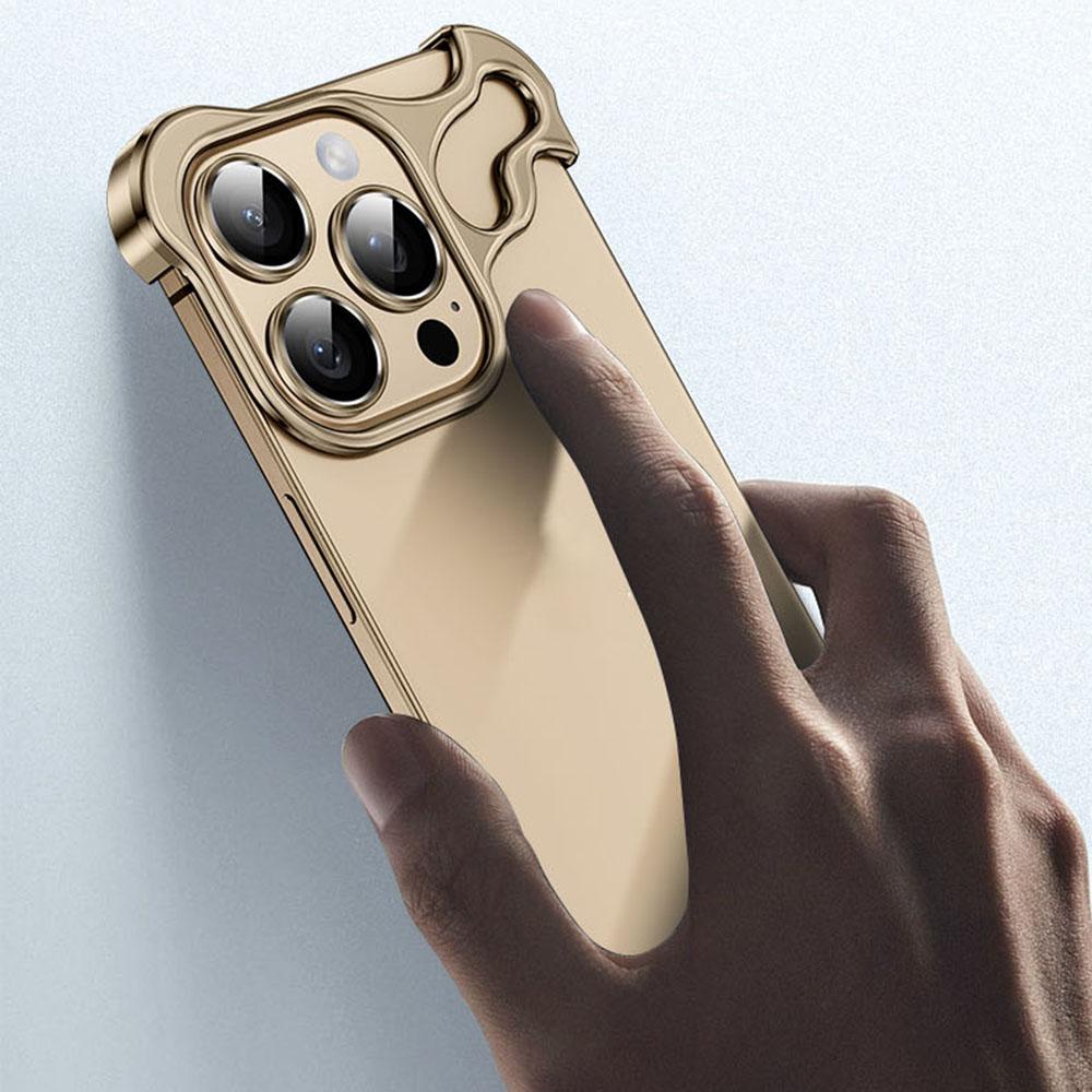 Nárazuvzdorný kryt pro iPhone 16 Pro Max, kovový bezrámečkový kryt s ochranou objektivu fotoaparátu