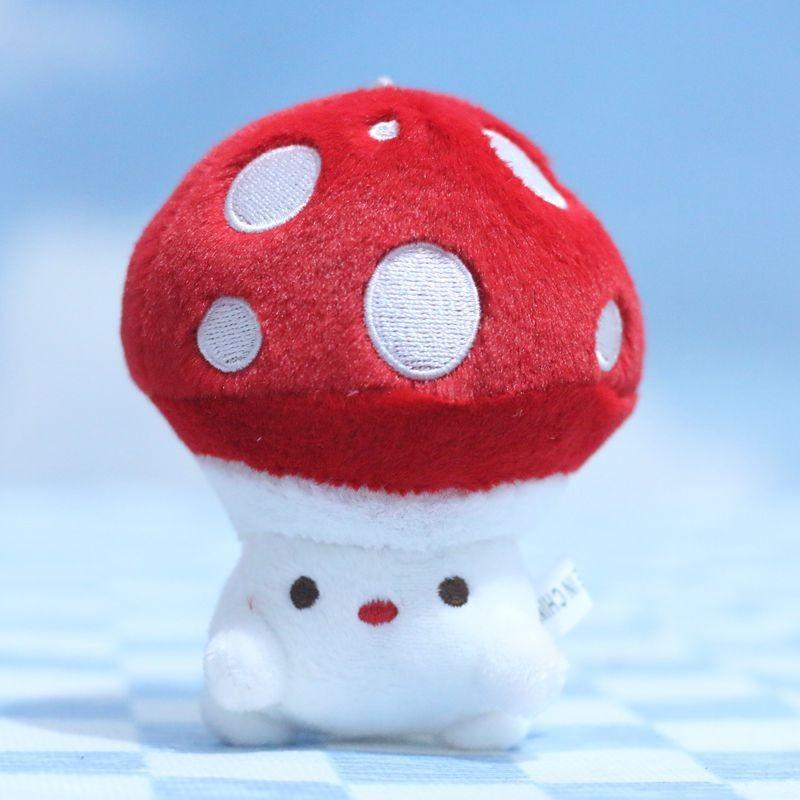 Adorable Plush Dopamine Mushroom Doll Keychain Cute Soft Toy Bag Charm Accessory