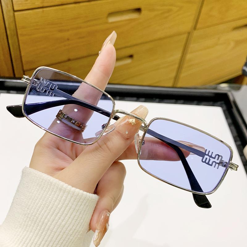 Square Frame Ocean Sheet Sunglasses Fashion Trend Full Frame Sunglasses Simple Metal Frame Wear 985