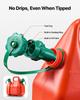 Fuel Container, 6 L, Fuel Tank with Spout & 1.9 L Extra Oil Container, 5.5 L/min Max Flow Rate, Leak-proof and Portable Flat Fluid Container for Most