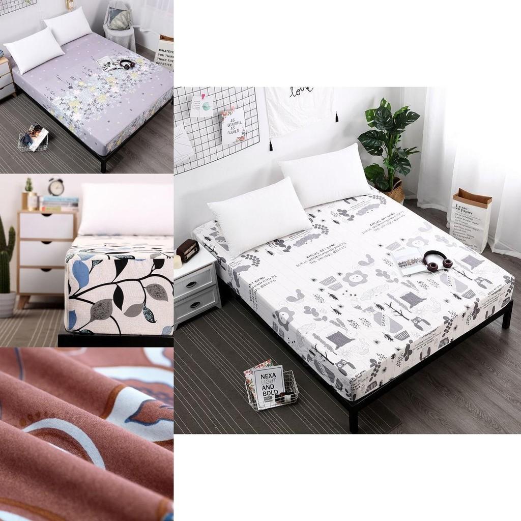 Cozy And Stylish Floral Stripes Mattress Protector Dustproof Fitted Sheet