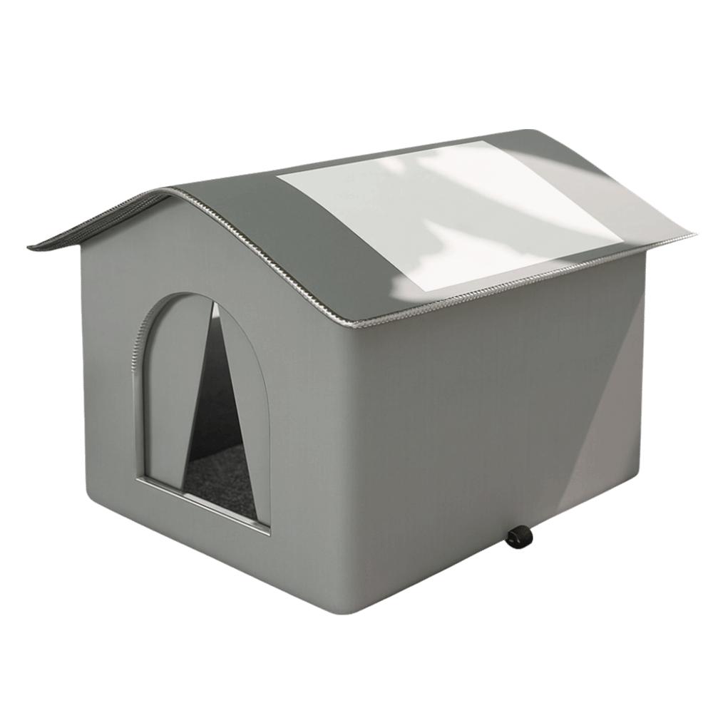 

Водонепроницаемая охлаждающая пещера для собак, складное убежище для одичавших кошек, универсальный утепленный домик для кошек, четыре сезона S серый