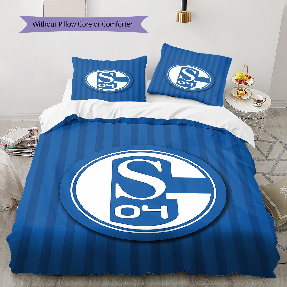 

FC Schalke 04 Pattern Bedding,Quilt Set Quilt Cover Pillowcase Home Birthday Gift (1 * duvet cover + 2 * pillowcase, without core) 135x200cm