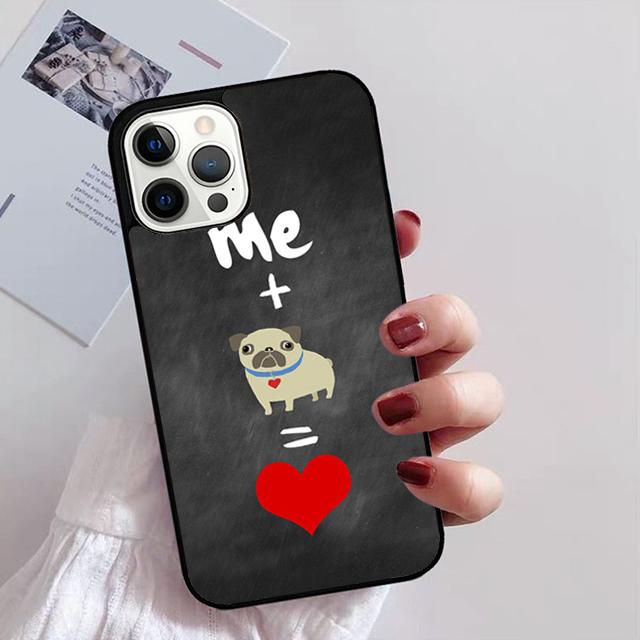Pug Dog Funny Cartoon Phone Case for iPhone 11 12 13 14 Pro Max Mini XR XS SE 2020 6 7 8 Plus Samsung S21 S22 Coque Fundas