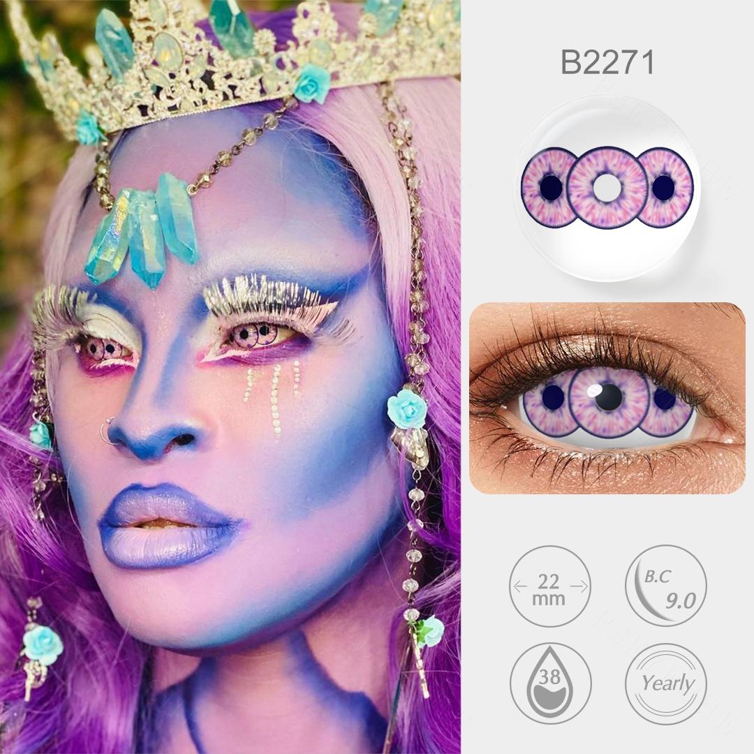 

22 мм линзы с тройной радужной оболочкой Mummy Epic Sclera, контактные линзы для сумасшедшего Хэллоуина, полные глаза, Orochimaru Catra, контакты для косплея розовый