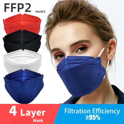 4 schichten Erwachsene Fisch Maske Stoff Maske FFP2 Atemschutz Gesicht Mund Maske Mascarillas