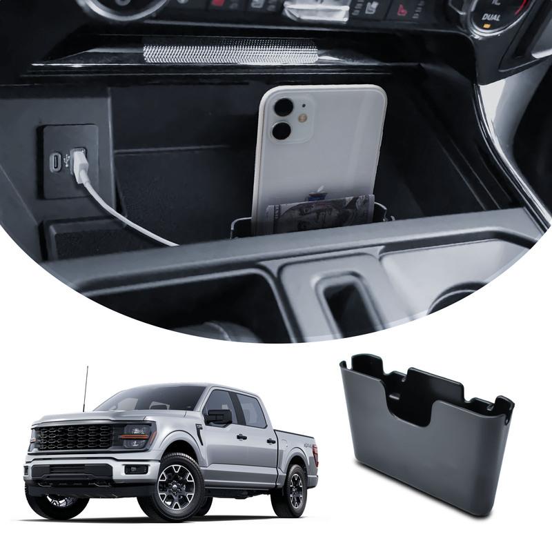 Center Console Phone Hanging Storage Box For -2024 2025 Ford F150 Gear Shift Phone Holder Hanging Storage Organizer Car Tray