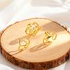 Adjustable Stainless Steel Finger Ring for Women Heart-Shaped Double Layer Opening Rings Dainty Jewelry Valentine Gifts