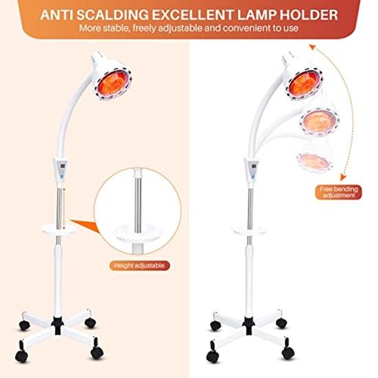 Infrared Light Therapy 275W Red Infrared Therapy Lamp for Body or Pain Therapy Device with Timer and Adjustable Height Stand