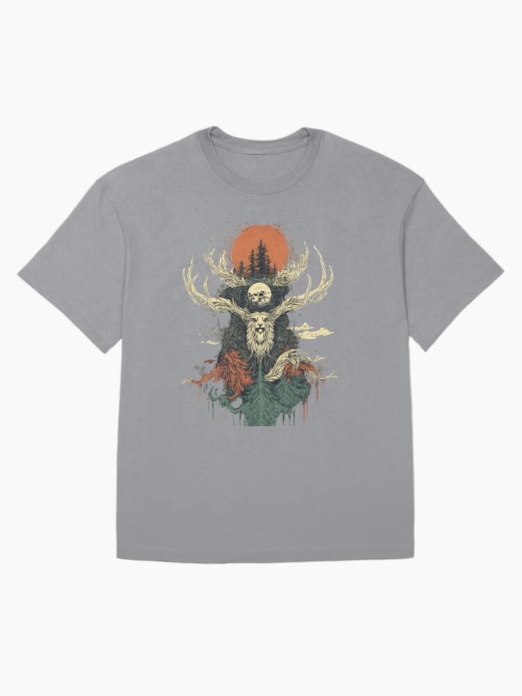 Sons of the Forest Perun and the Sacred Deer: A Mystical Slavic Tribute Oversized Unisex T-Shirt
