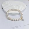 2025 New 6-7mm Near Round Freshwater Pearl Bracelet with 18k Gold-Plated Copper - Light Luxury, Simple & Versatile Style