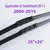 Compatible Seat Altea XL Front+Rear Wiper Blades 26\"+26\" (2004-2015)