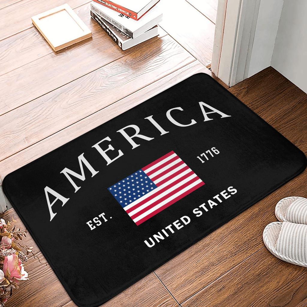 United States Flag Doormat Anti-Slip Bath Kitchen Mat Toilet Door Floor Entrance Carpet Rug
