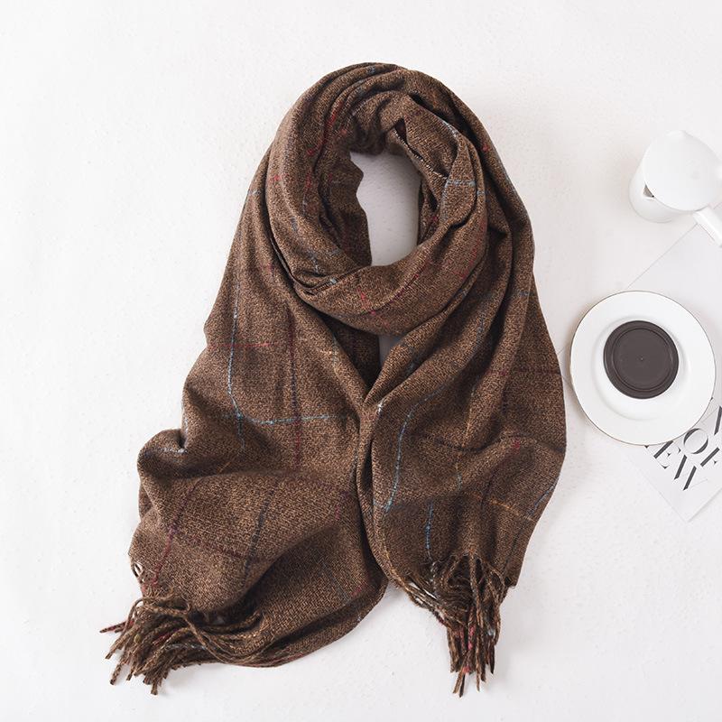 Scarf women's winter 2025 new versatile double-sided imitation cashmere high-end multi-color optional shawl