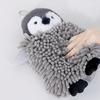 Penguin Doll Hand Towel Cartoon Penguin Hand Drying Towel Kids Absorbent Chenille Ball Towel with Hanging Loop for Kitchen Bathroom