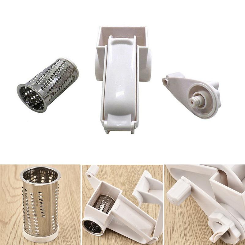 1pcs ABS Plastic Hand-Cranked Cheese Grater Rotary Ginger Slicer Grater Cutter for Chocolate with Stainless Steel Drum
