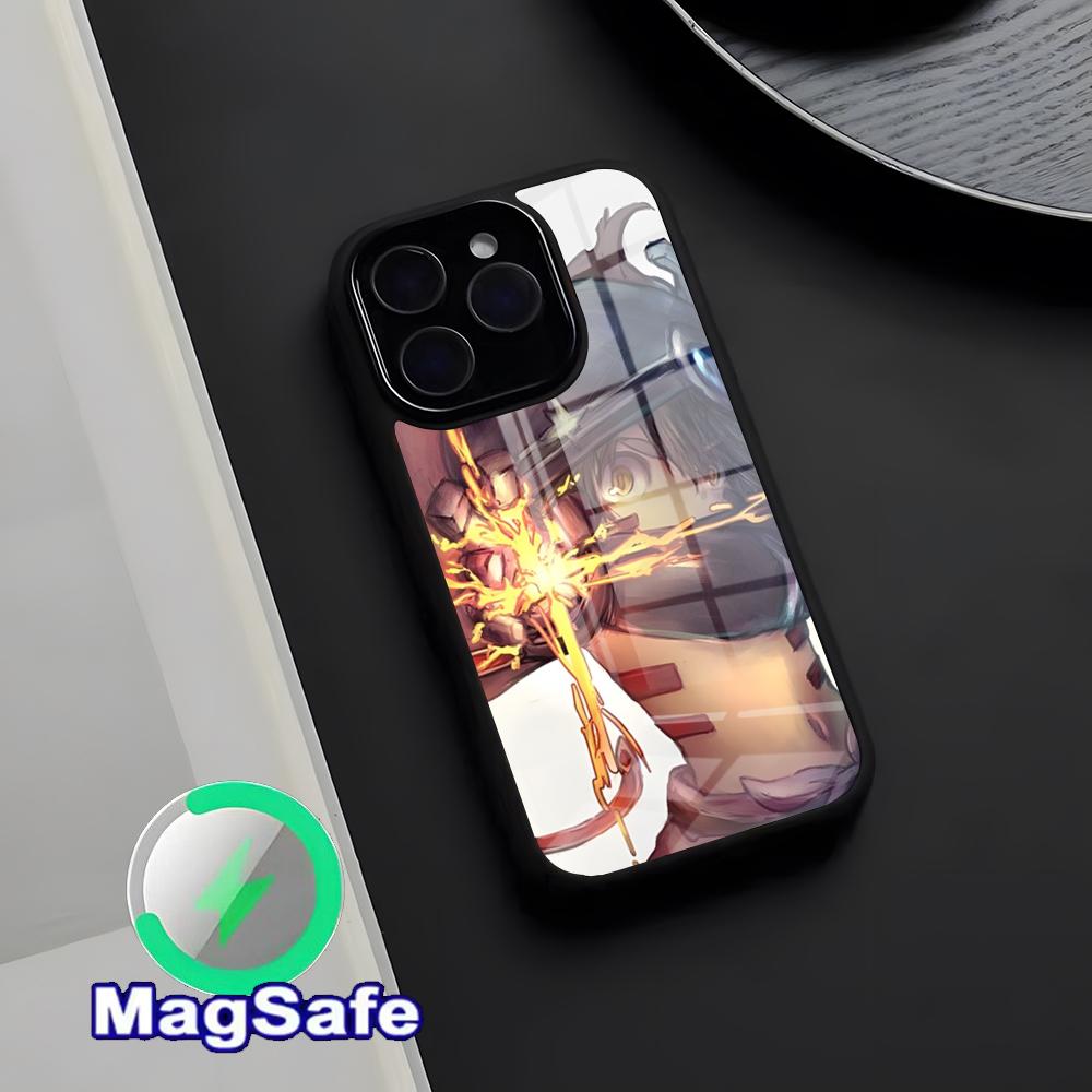

Vintage Anime Made In Abyss Phone Case Magnetic Glass Case For IPhone 17 Pro Max 16 15 14 13 11 Pro Max Plus Phone Case iPhone 11 Pro Max