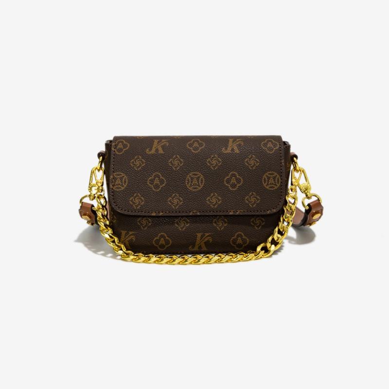 Ny dameveske vind bokstav kjede liten firkantet veske bærbar skulder skrå veske