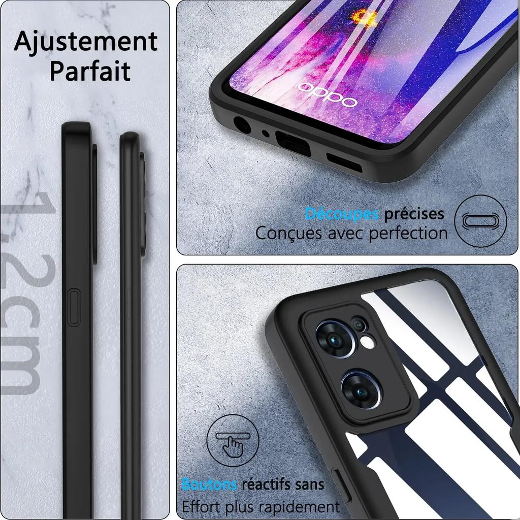 3IN1 360° Full Protection Case For OPPO RENO 13 13Pro 13F 12/FS 4G 5G A3 A3X A40/M A60 A96 A76 A36 4G 5G Acrylic+TPU Phone Cover
